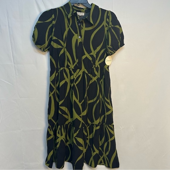 Chenault Print Tiered Midi Dress Size M - Picture 8 of 10